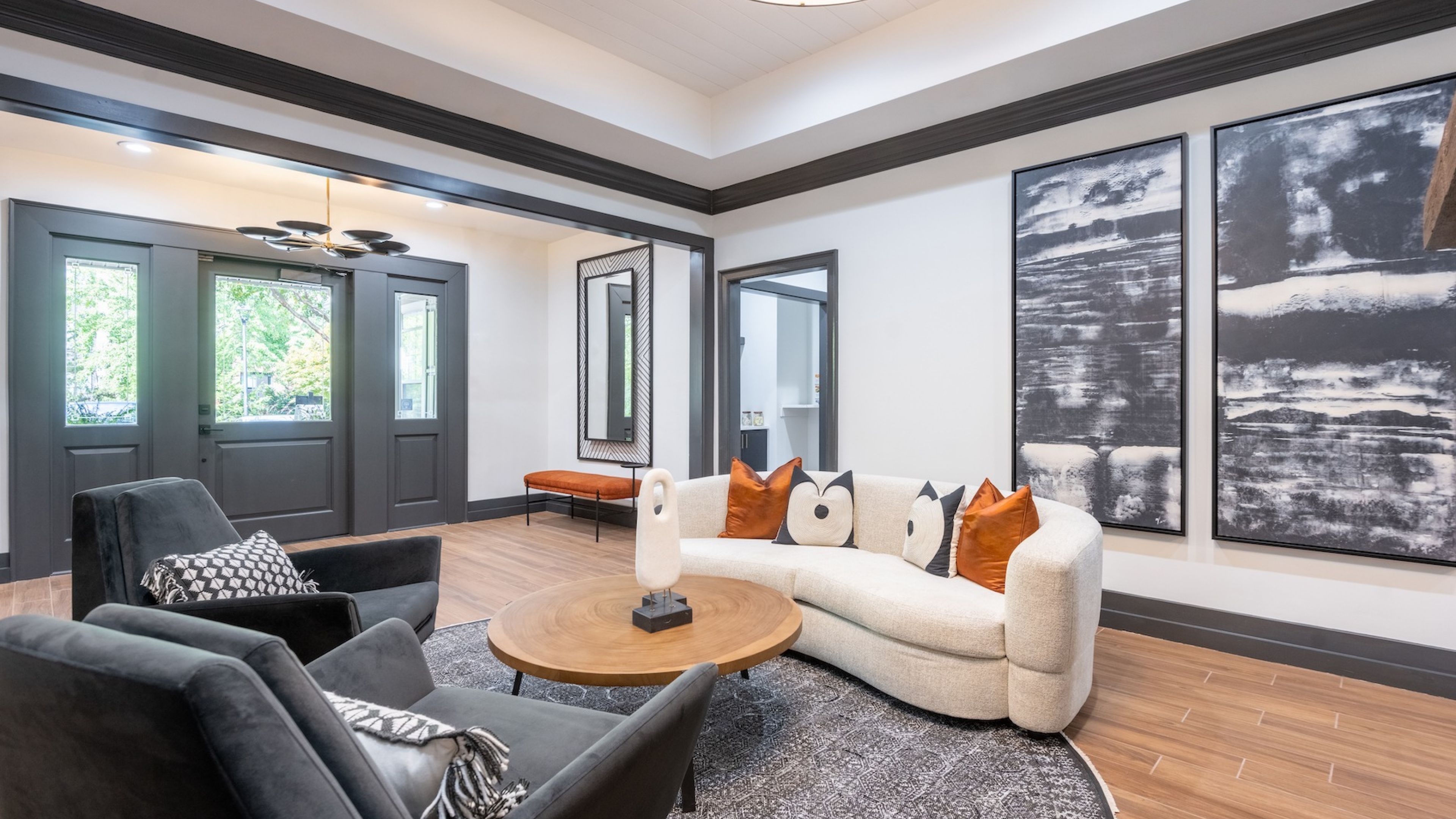 Hawthorne North Druid Hills resident clubhouse amenity with seating area and beautiful finishes